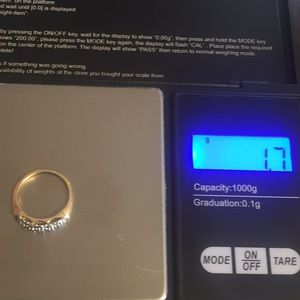 14k stamp starlite gold ring,size 3